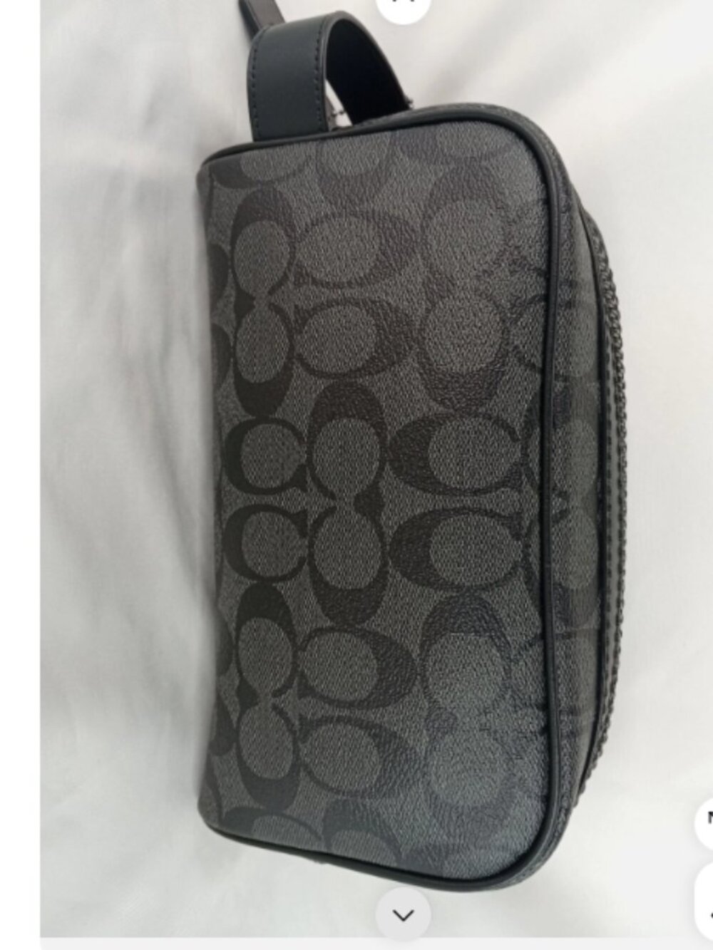 Pre-Owned Coach Signature Canvas Small Travel Kit Toiletry Bag Charcoal Black - Picture 5 of 14